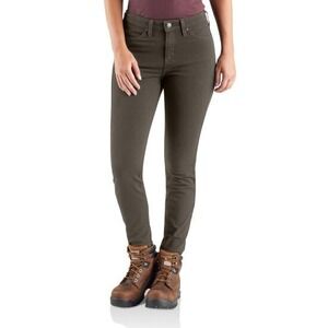 Carhartt 104214 Women's Rugged Flex‎ Slim Fit Five Pocket Work Pant Size 16 Tall